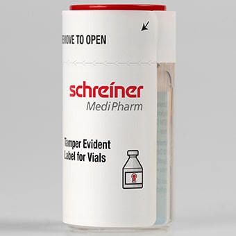 Tablettendose mit Sicherheitslabel