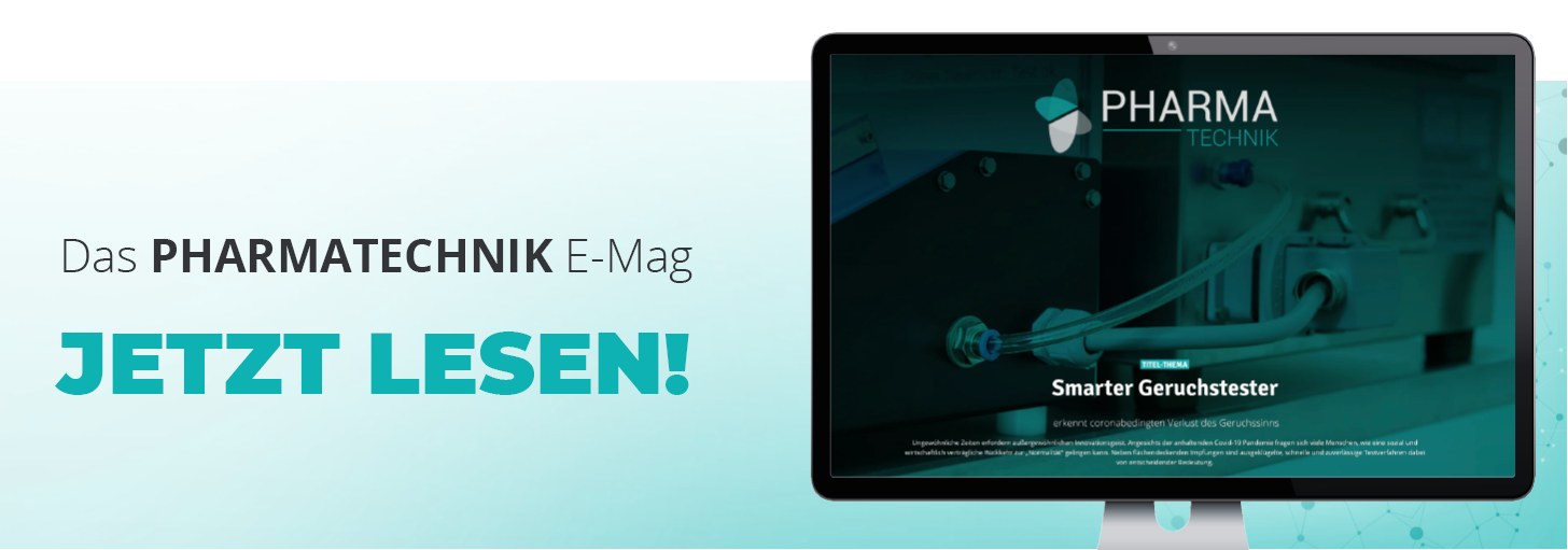 Computer monitor showing pharmatechnik presentation