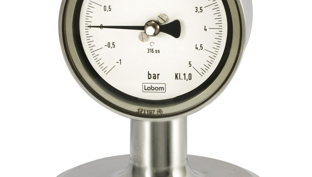 Autoklavierbares Druckmessgerät von LABOM in einzigartigem Gehäusedesign nach EHEDG