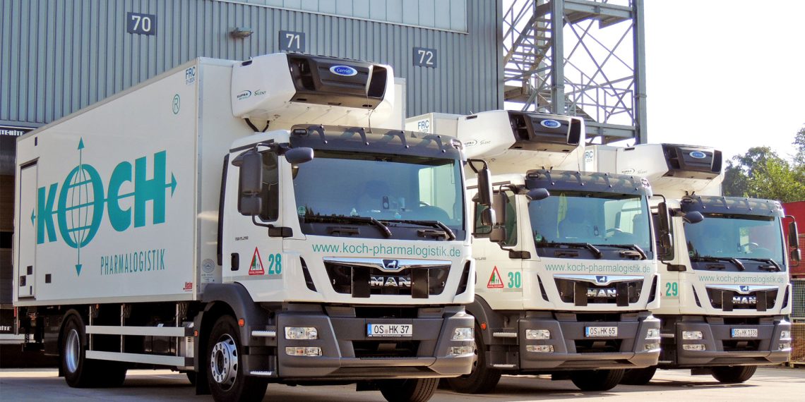Die Koch Pharmalogistik transportiert die Waren der Kunden in Spezialfahrzeugen mit Klimatechnik.