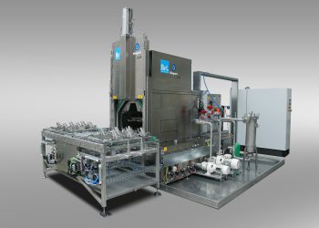 Die Korbwaschanlage NiagaraDFS bietet beispielsweise optimale Möglichkeiten für die Integration der Libelle Product Control. (Bild: BvL Oberflächentechnik)