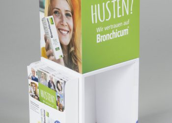 Die Präsentation von OTC-Produkten in Handverkaufsaufstellern von Panther Display vereint Informationen mit sicherer Aufbewahrung der Pharmazeutika. (Bild: Panther-Packaging)