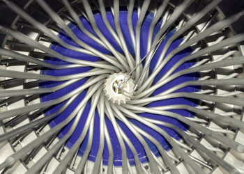 Filtratabflussrohre zum Steuerkopf im Innern der Filtertrommel eines Druckdrehfilters vom Typ RPF. (Bild: BHS-Sonthofen)