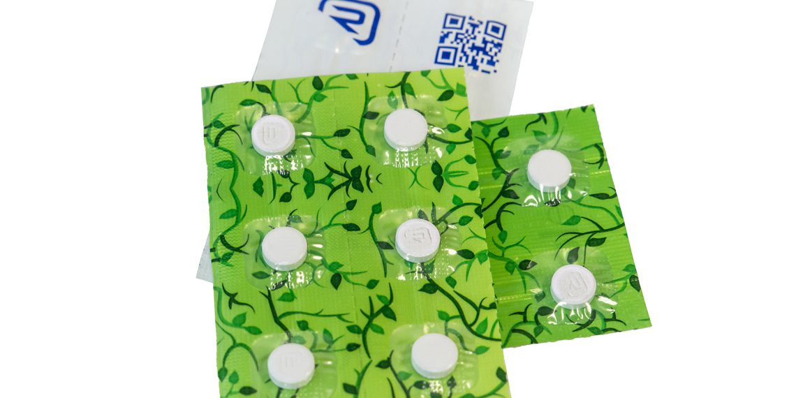 Recycelbare Push Packs aus Polyolefin-Laminat. (Bild: Romaco)